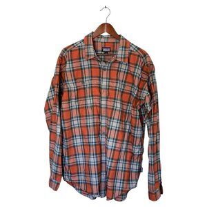 Patagonia Brown Plaid Long Sleeve Shirt Button Down Men's L Organic Cotton